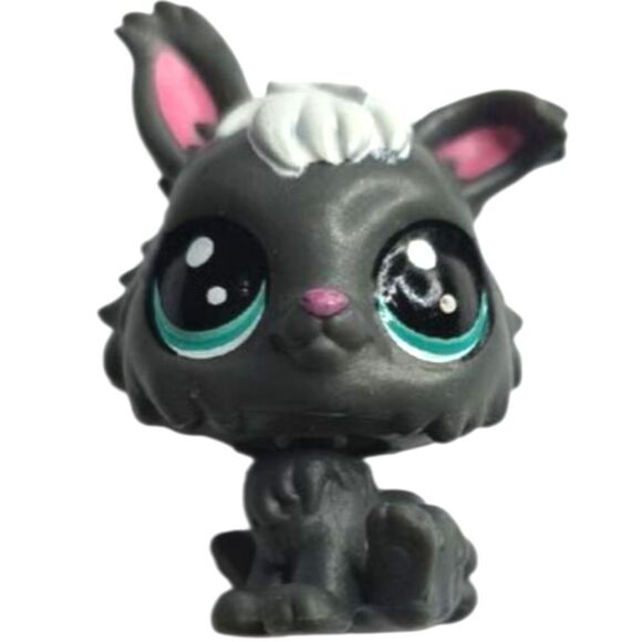 LPS Chalet Angora Gray Mini Rabbit Toy Figure - Picture 1 of 6
